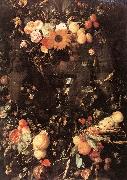 HEEM, Jan Davidsz. de Fruit and Flower Still-life dg oil on canvas